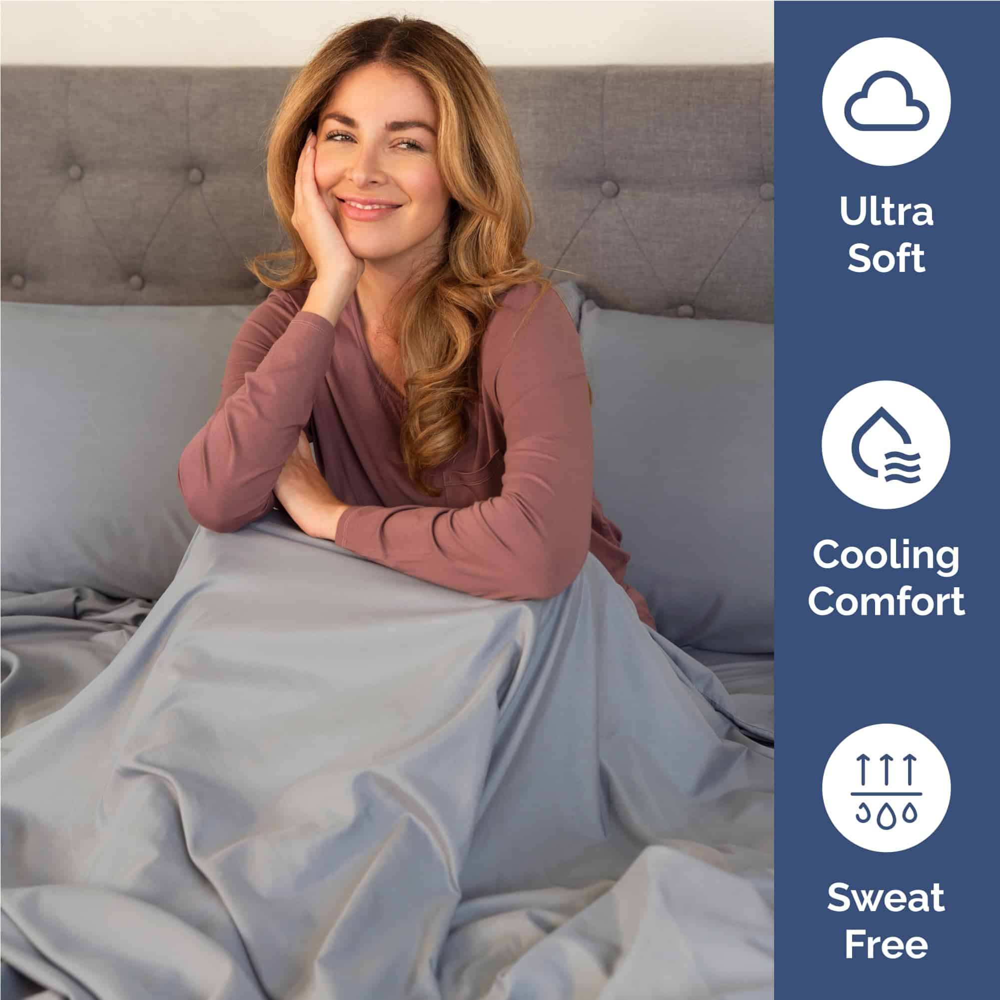 Juego de sábanas Twin XL de 4 piezas - Cómodas, -Azul Acero - Imagen 5