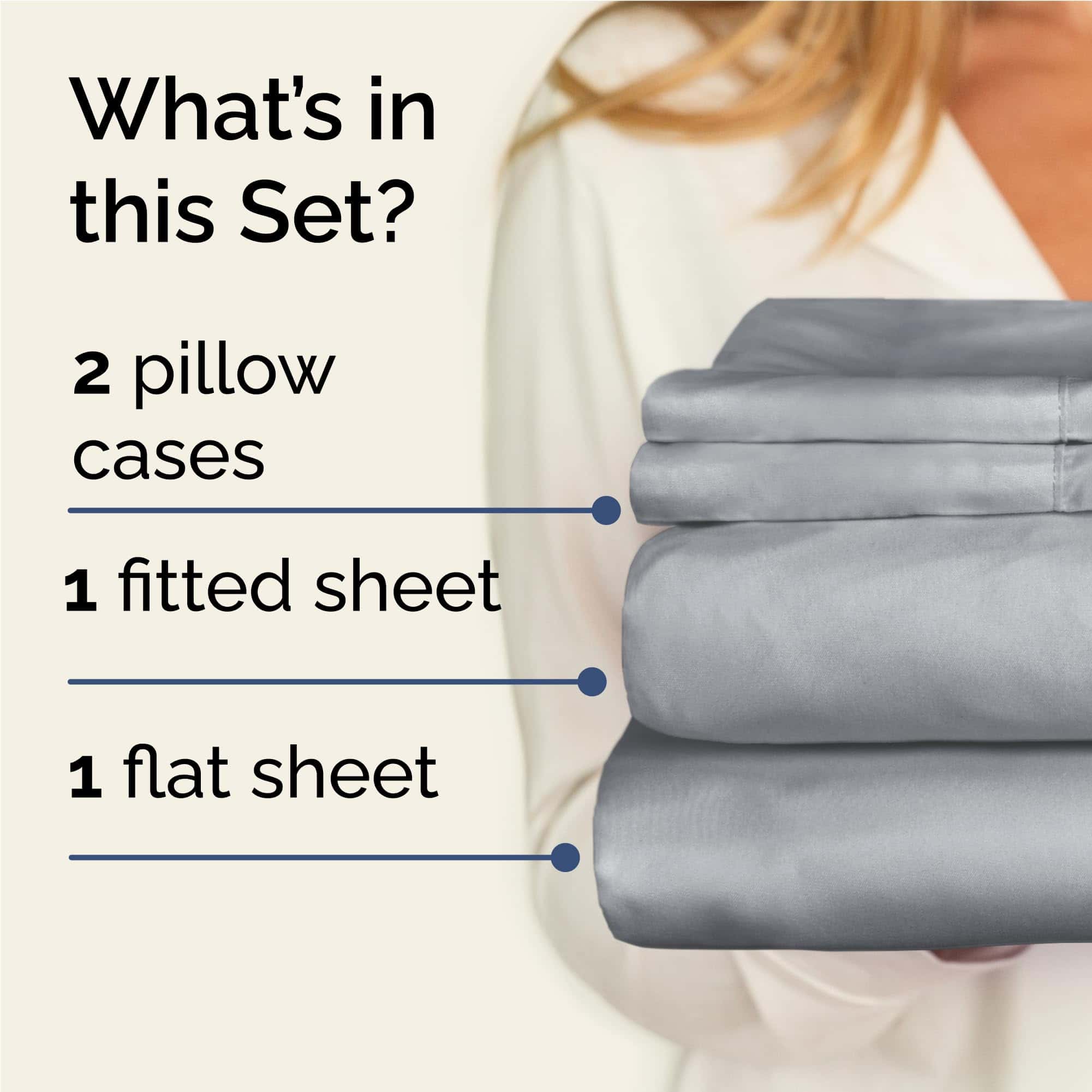 Juego de sábanas Twin XL de 4 piezas - Cómodas, -Azul Acero - Imagen 3