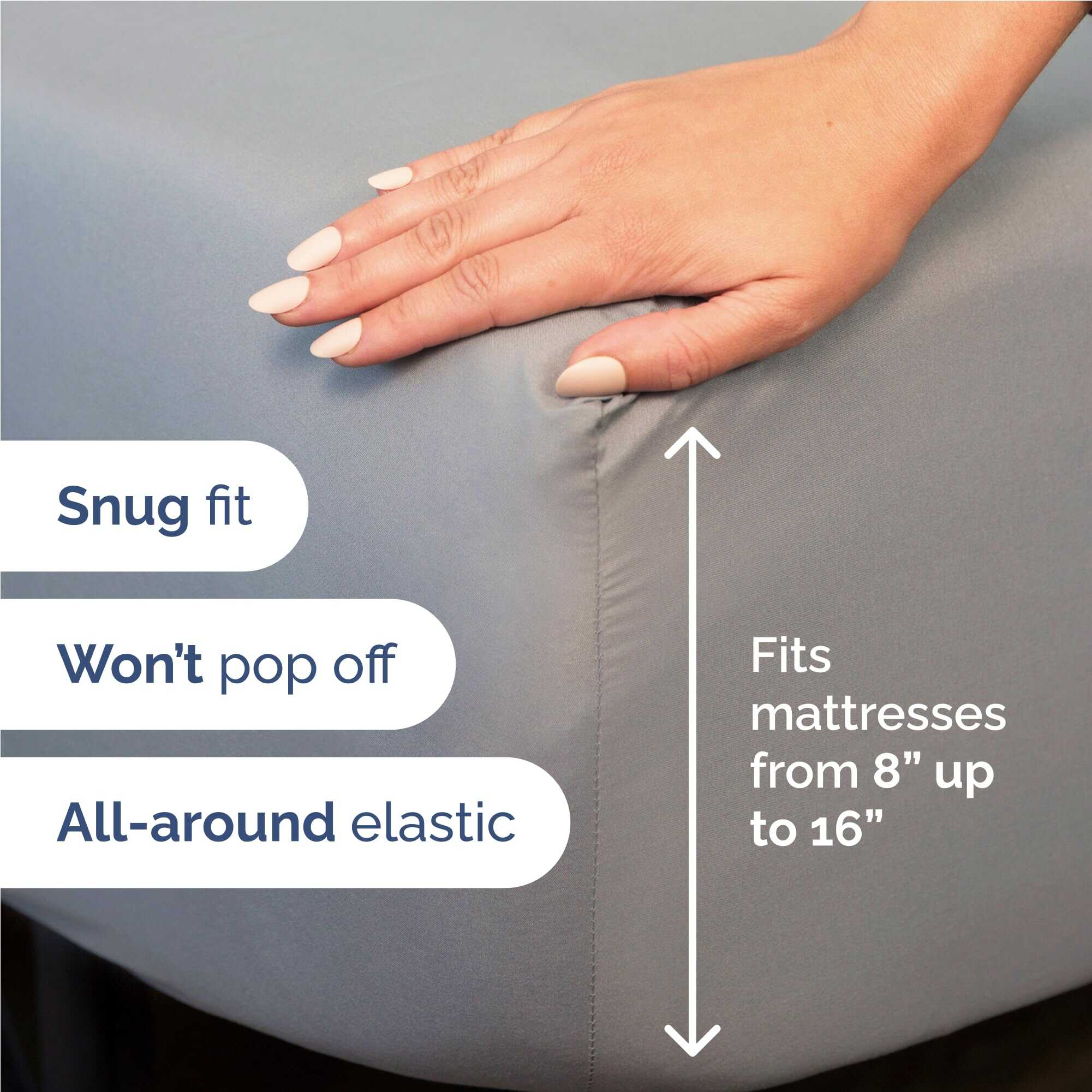 Juego de sábanas Twin XL de 4 piezas - Cómodas, -Azul Acero - Imagen 4