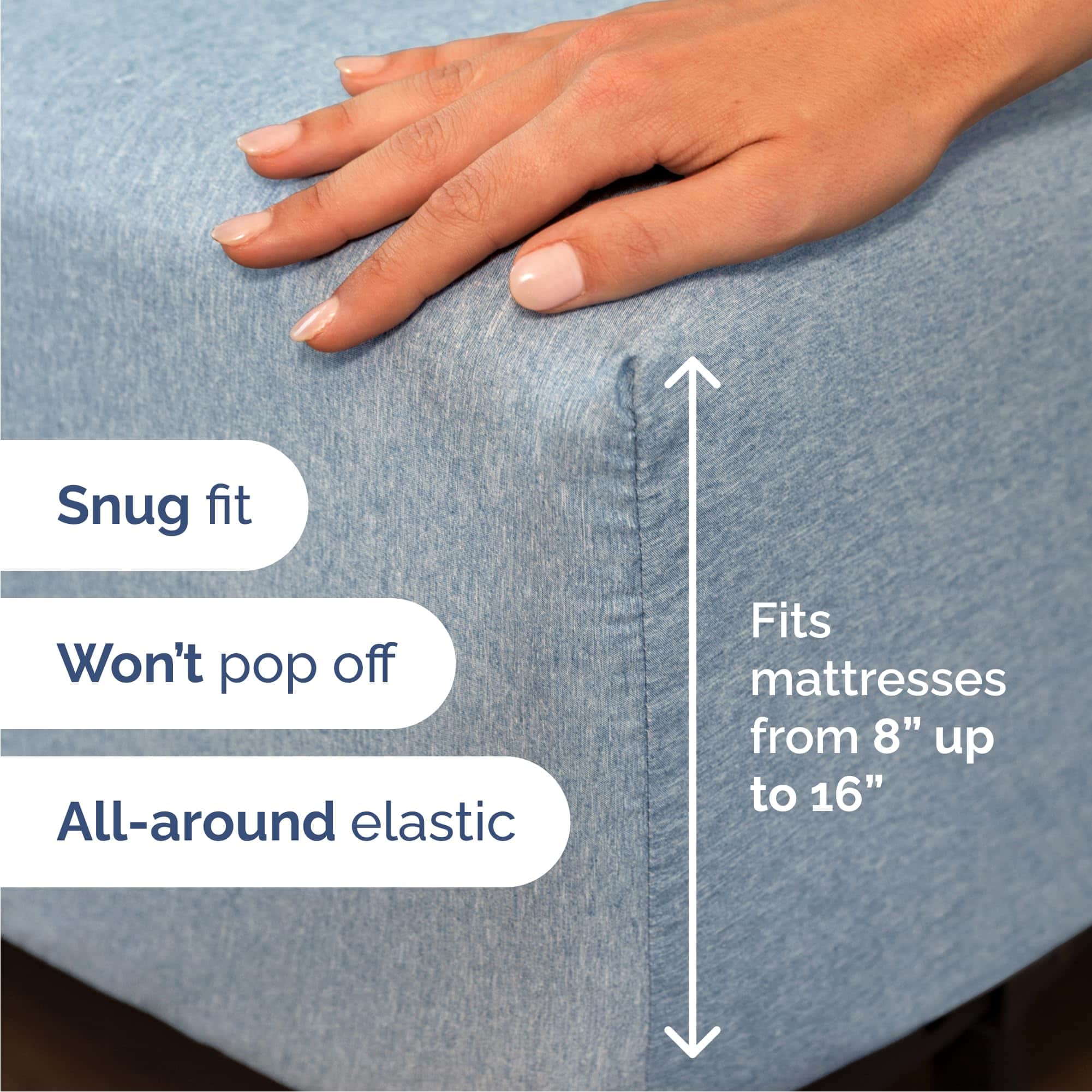 Juego de sábanas California King de 6 -Azul Jaspeado - Imagen 4