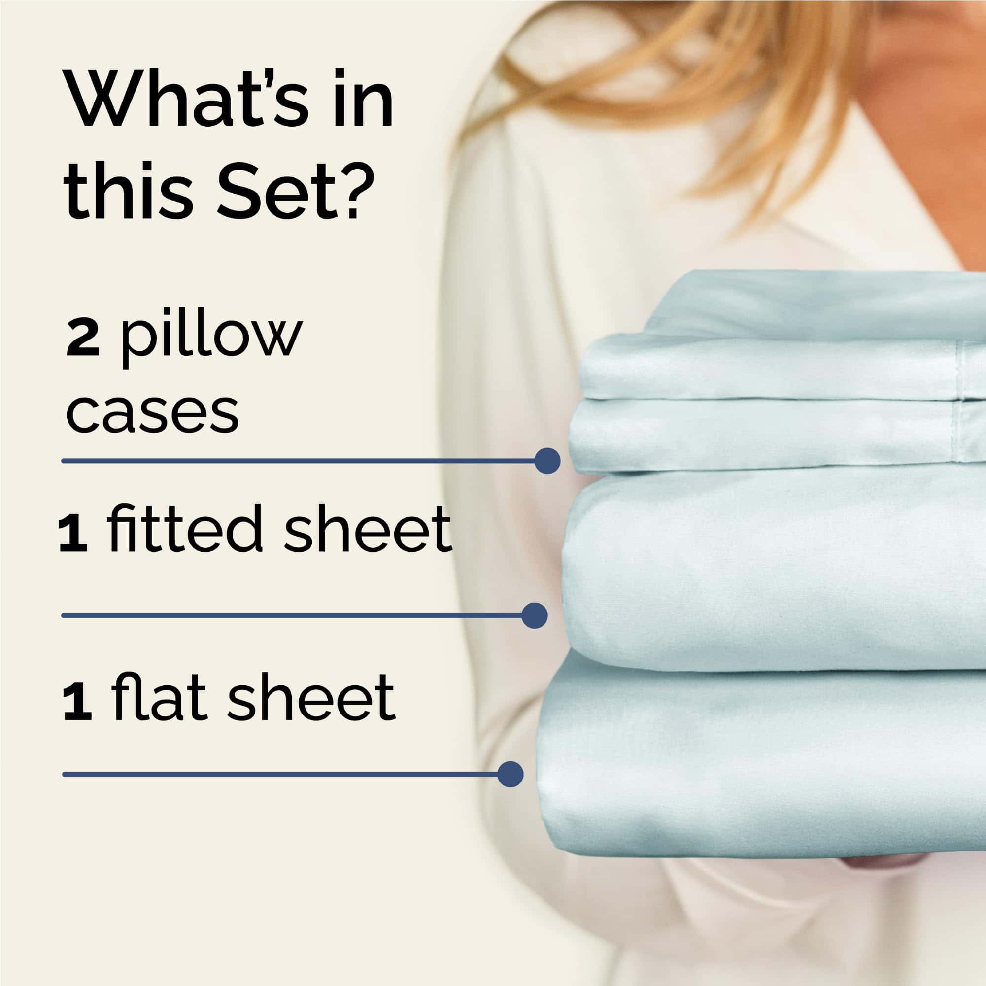 Juego de sábanas Twin XL de 4 piezas - Cómodo, -Azul hielo - Imagen 3