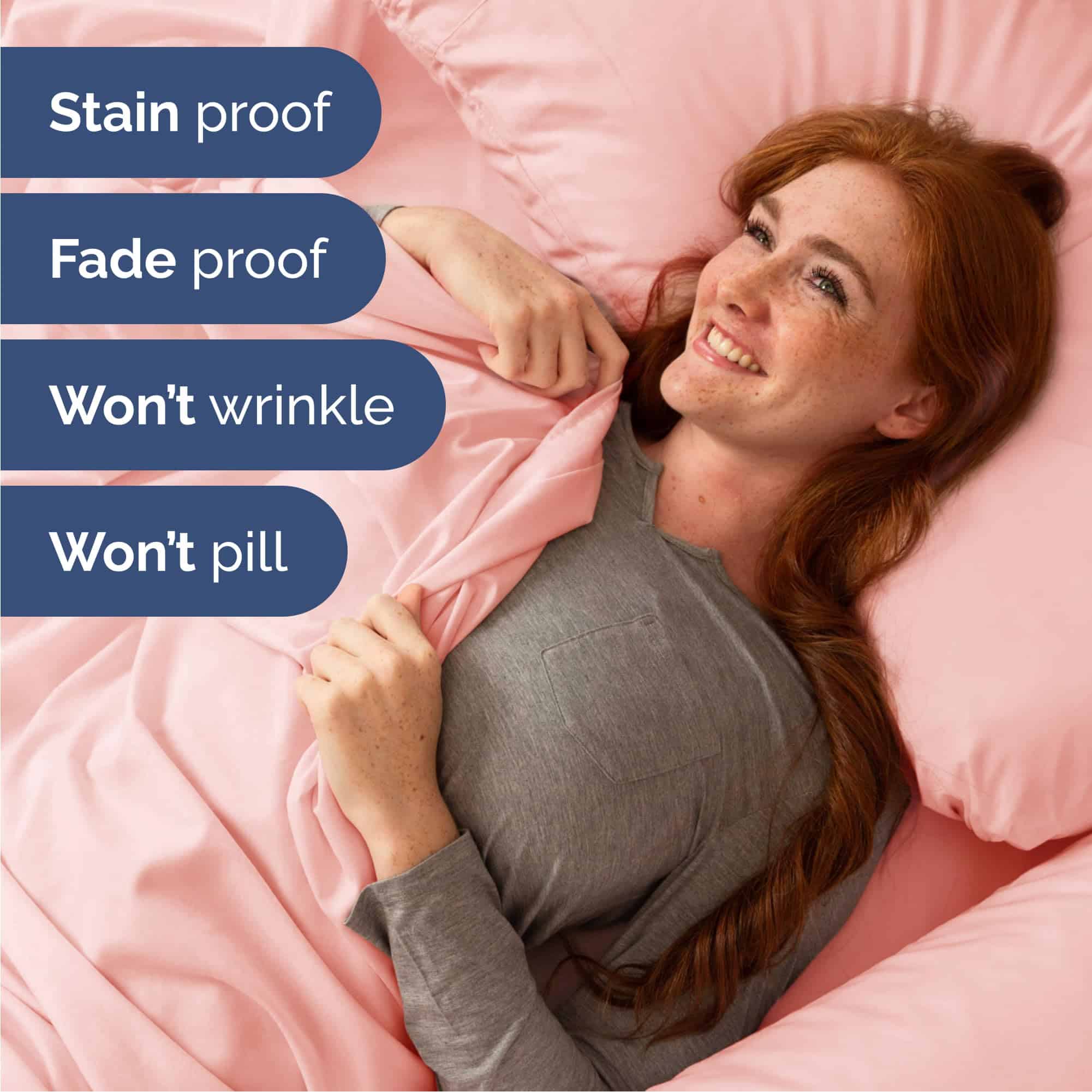 Juego de Sábanas Cal King de 6 Piezas - Sábanas -Rosa Bebé - Imagen 6