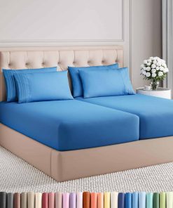 Juego de sábanas Split King de 7 piezas - Sábanas -Azul Roya