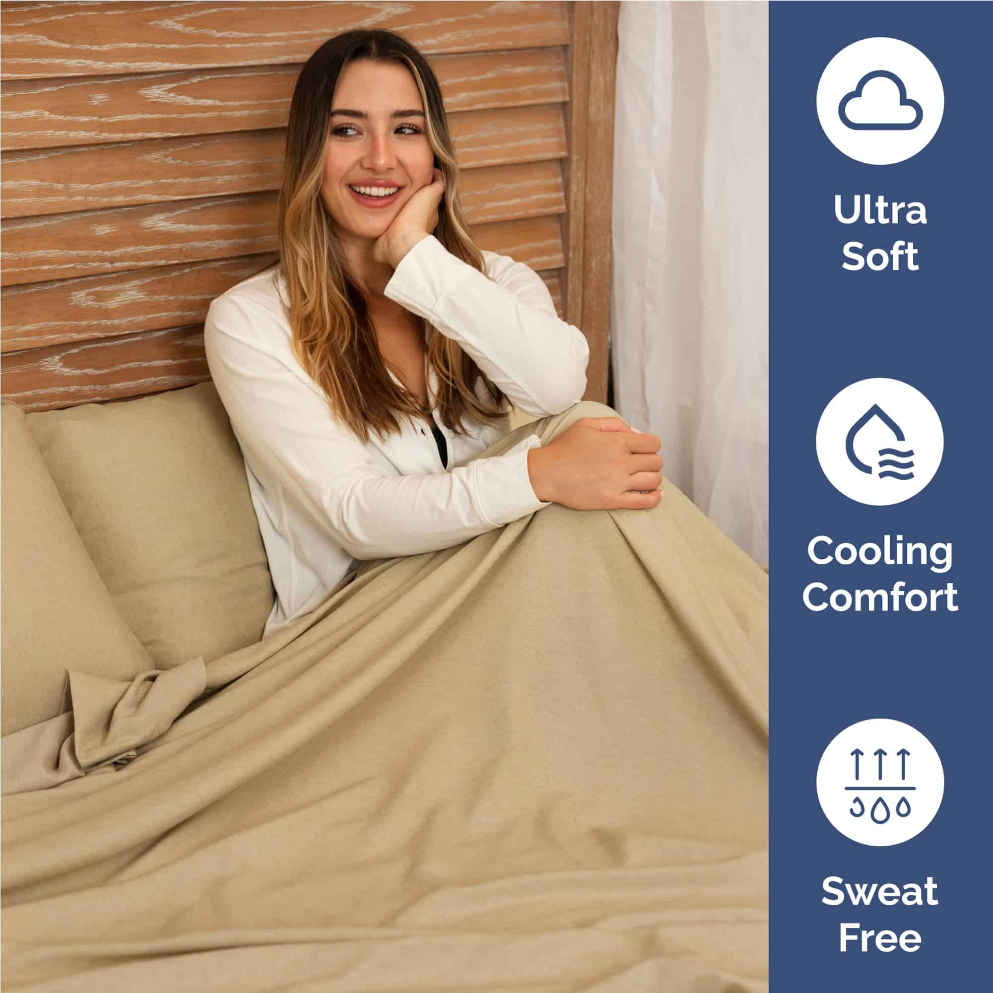 Juego de sábanas Twin XL de 4 piezas - Cómodas, -Beige Jaspe - Imagen 5