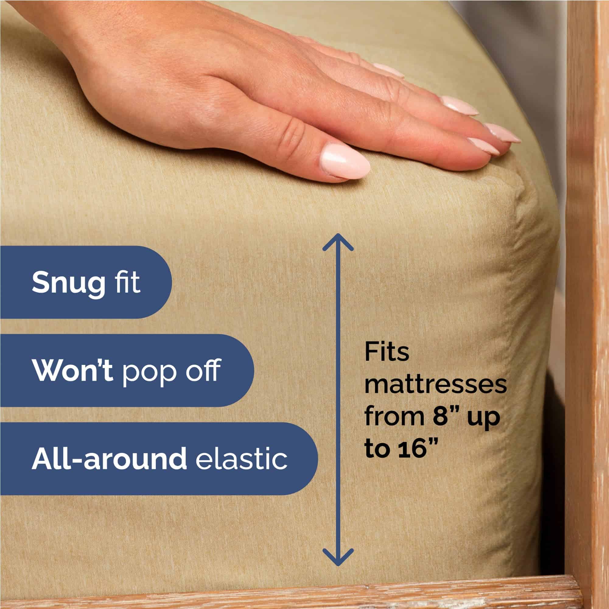 Juego de sábanas Twin XL de 4 piezas - Cómodas, -Beige Jaspe - Imagen 4