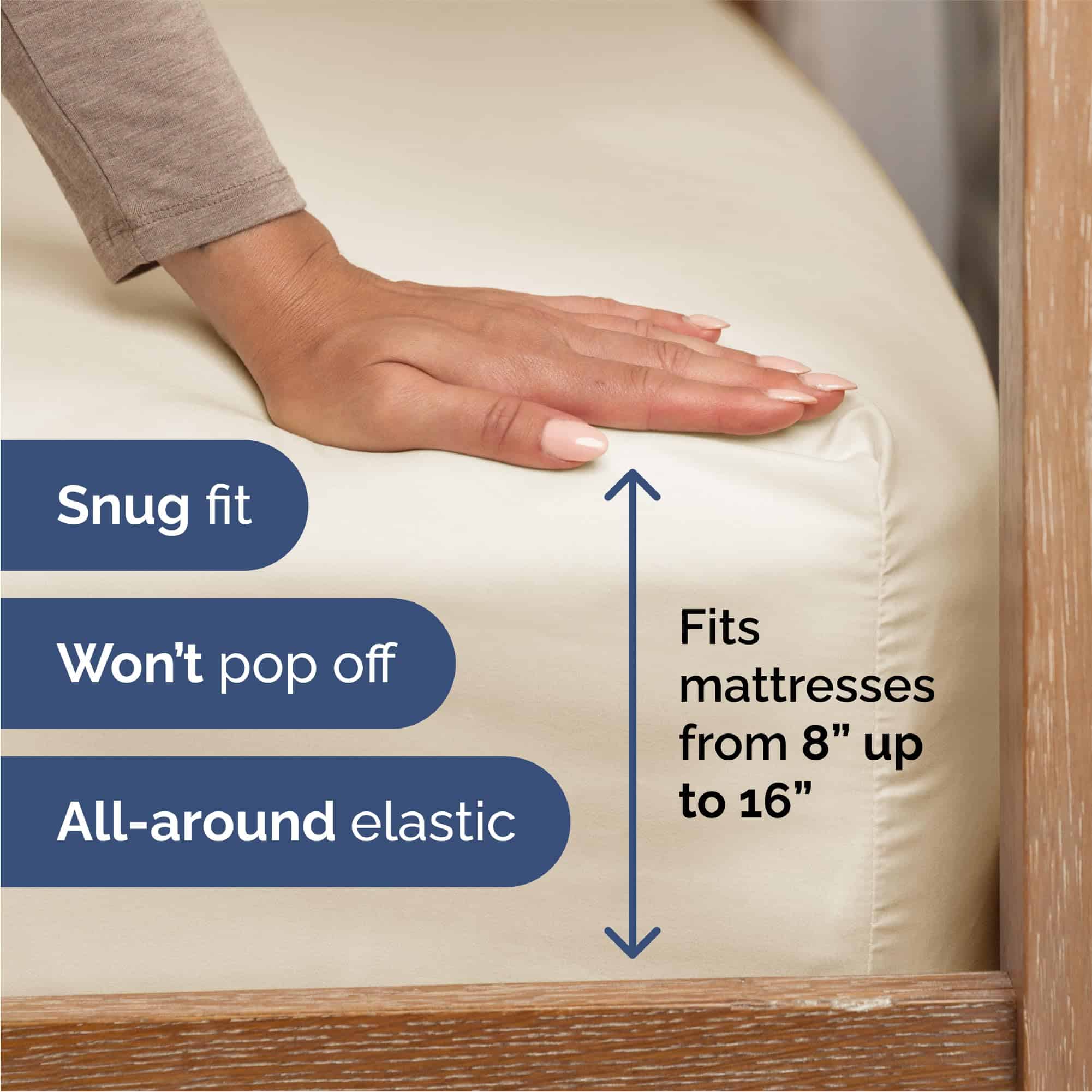 Juego de Sábanas Queen de 6 Piezas - Cómodas, -Blanco Roto - Imagen 4