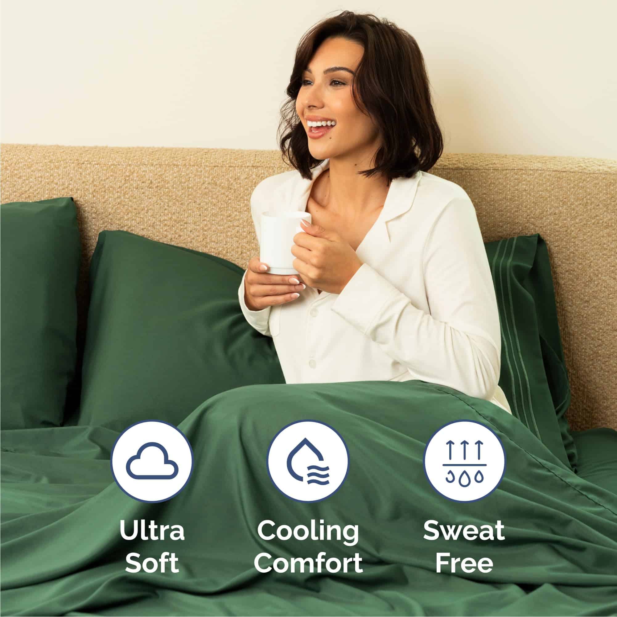 Juego de sábanas Cal King de 6 piezas - Cómodas, -Esmeralda - Imagen 5