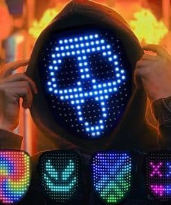 Máscara de Halloween LED ORWINE, Máscara luminosa con
