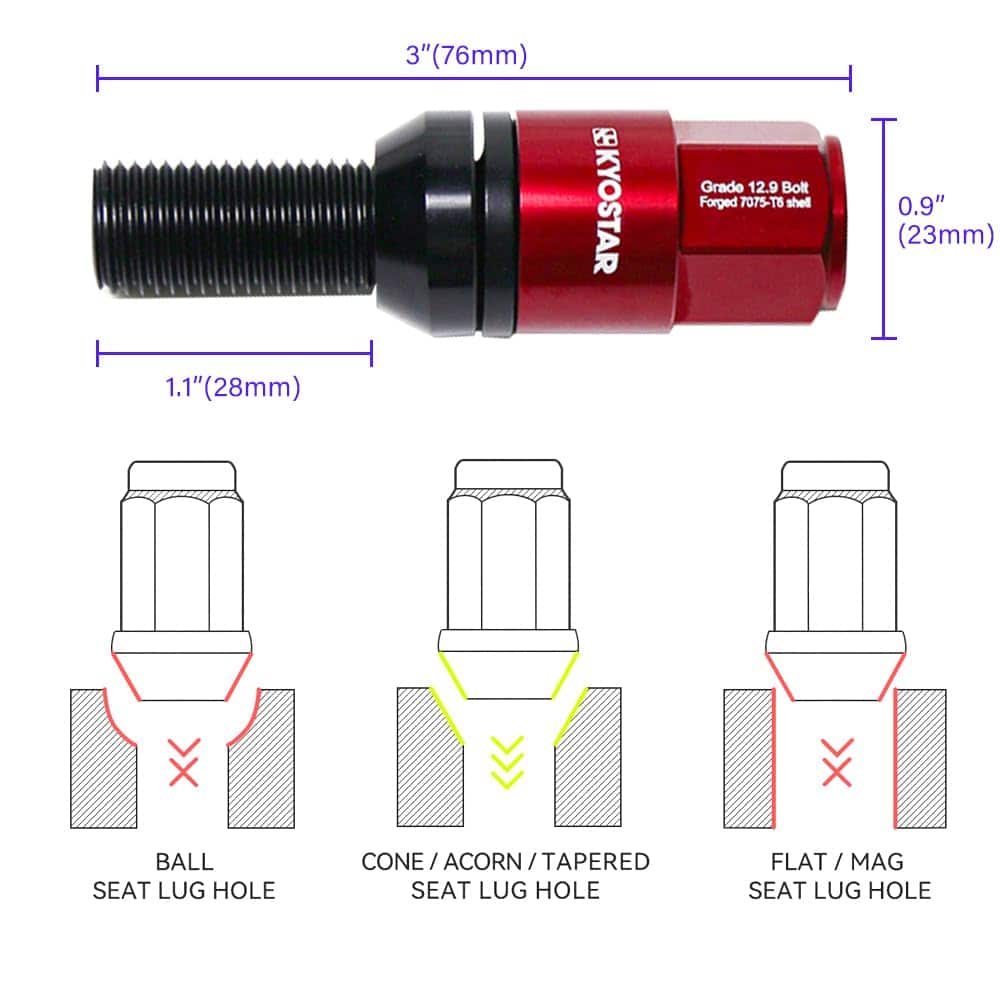 Perno de aluminio de asiento cónico de extremo cerrado para - Imagen 10