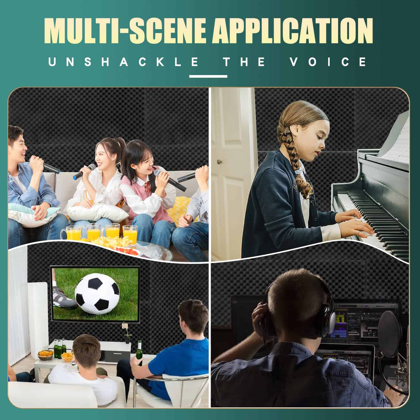 4 Pack Paneles Acústicos, 48x24x2� Espuma de Insonorización - Imagen 5