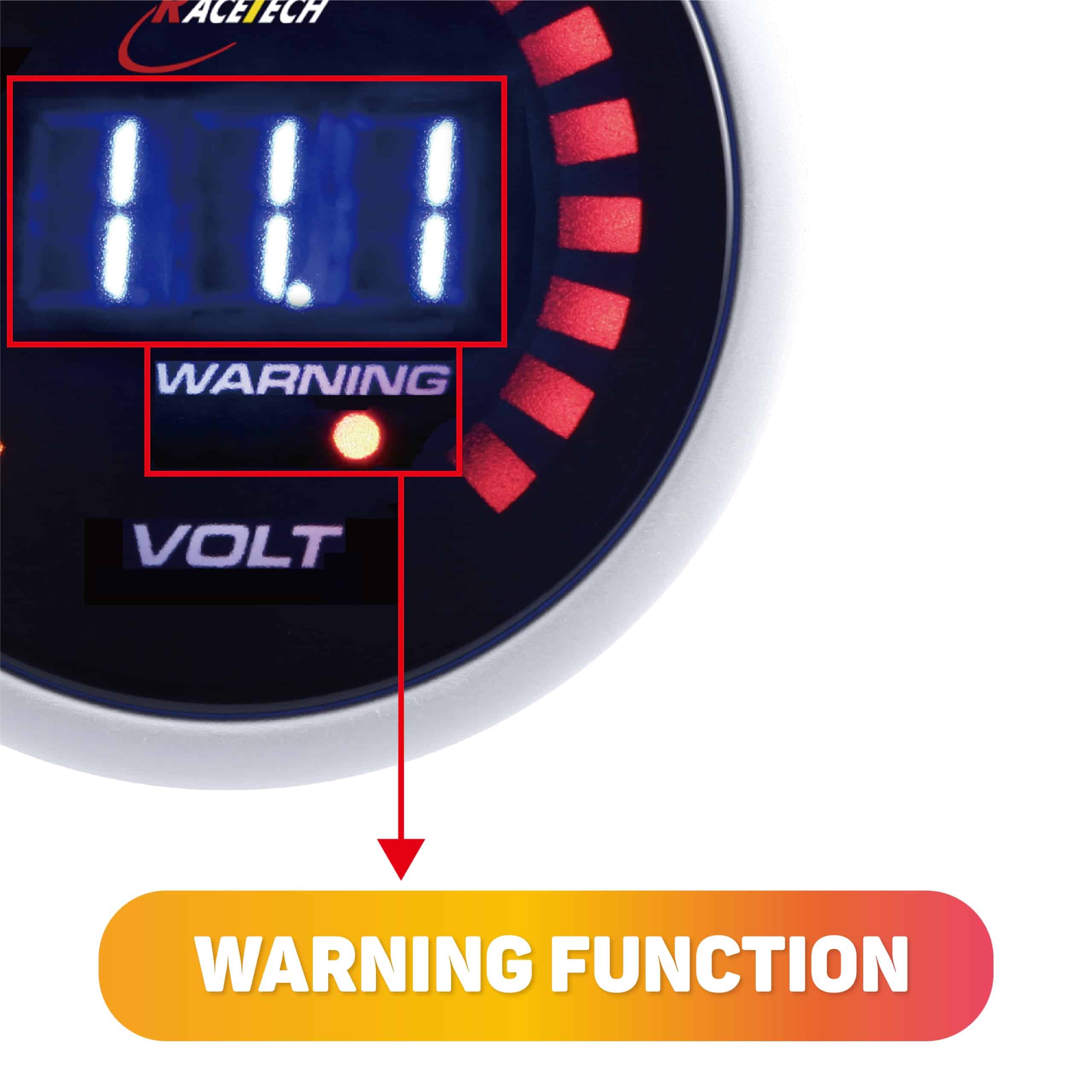Medidor de Vlotaje LED Azul RACETECH 52mm 2-1/16" - Imagen 5