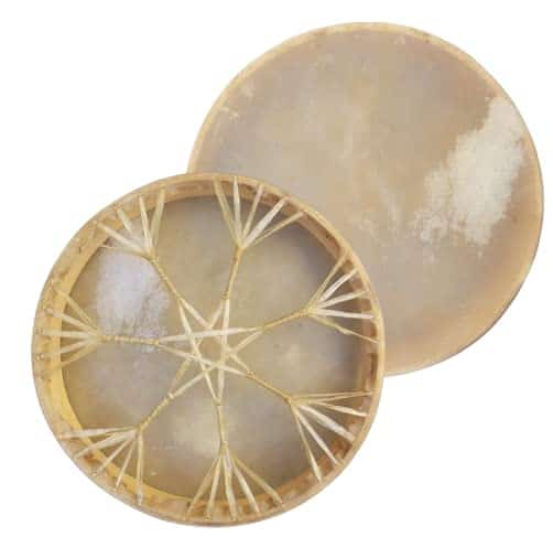 Tambor Nativo Americano Shamánico de Piel de Vaca/Búfalo