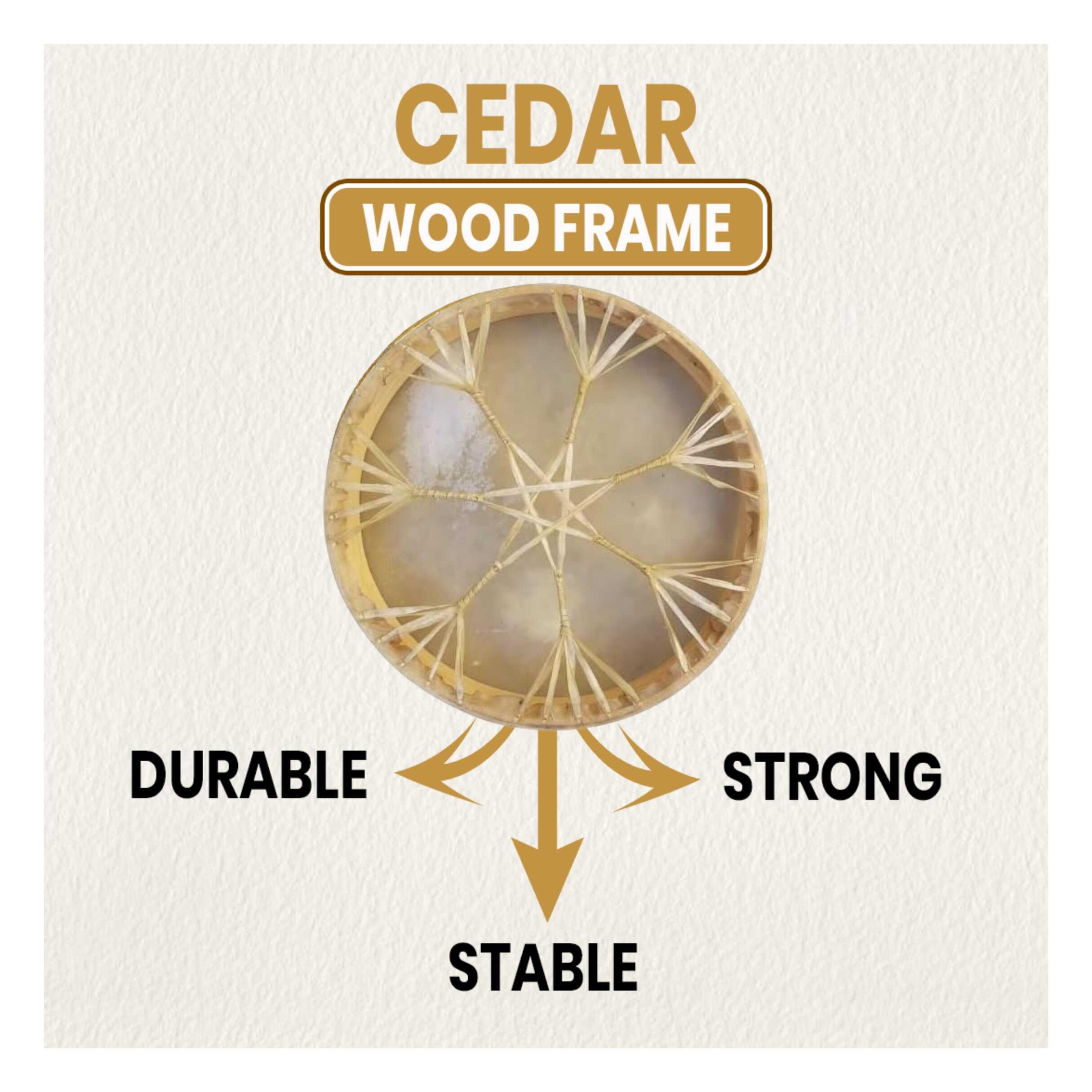 Tambor Nativo Americano Shamánico de Piel de Vaca/Búfalo - Imagen 4