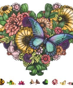 Rompecabezas de madera ZenChalet Flower Heart de 1000