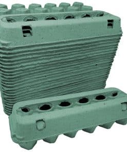 Cajas de Huevos de Pulpa de Papel Ventiladas - Azul Verdoso