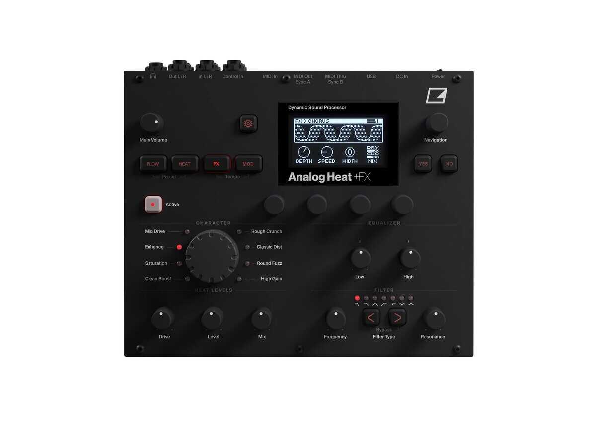Procesador de distorsión y efectos analógicos estéreo