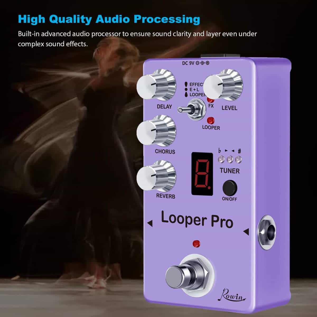 Pedal de Efectos Multi-Looper Pro para Guitarra Rowin RE-05 - Imagen 4