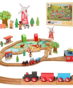 Set de Tren de Madera SainSmart Jr. para Niños Pequeños, 52