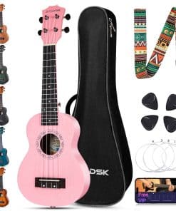 Ukelele Soprano rosa AODSK para principiantes de 21