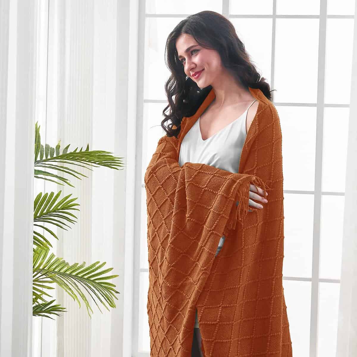 Mantas de Punto Tejidas para Sofá y Cama, Suave y Acogedora - Imagen 7