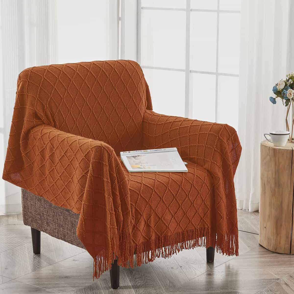 Mantas de Punto Tejidas para Sofá y Cama, Suave y Acogedora - Imagen 5