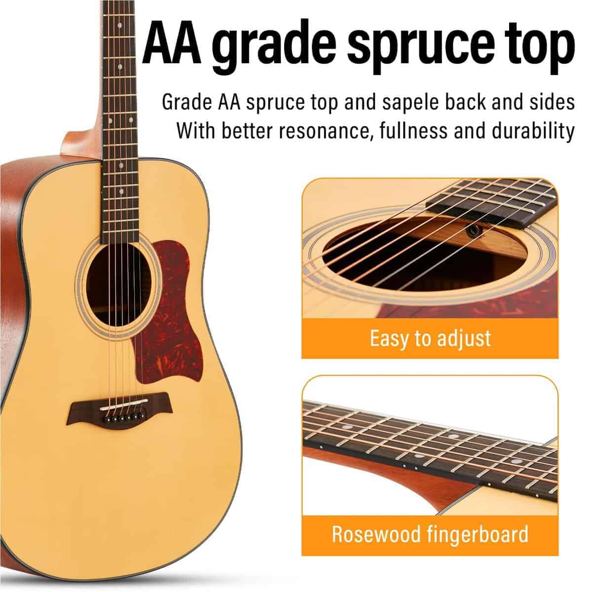 Kit de Guitarra Acústica para Principiantes 41 Pulgadas - Imagen 4