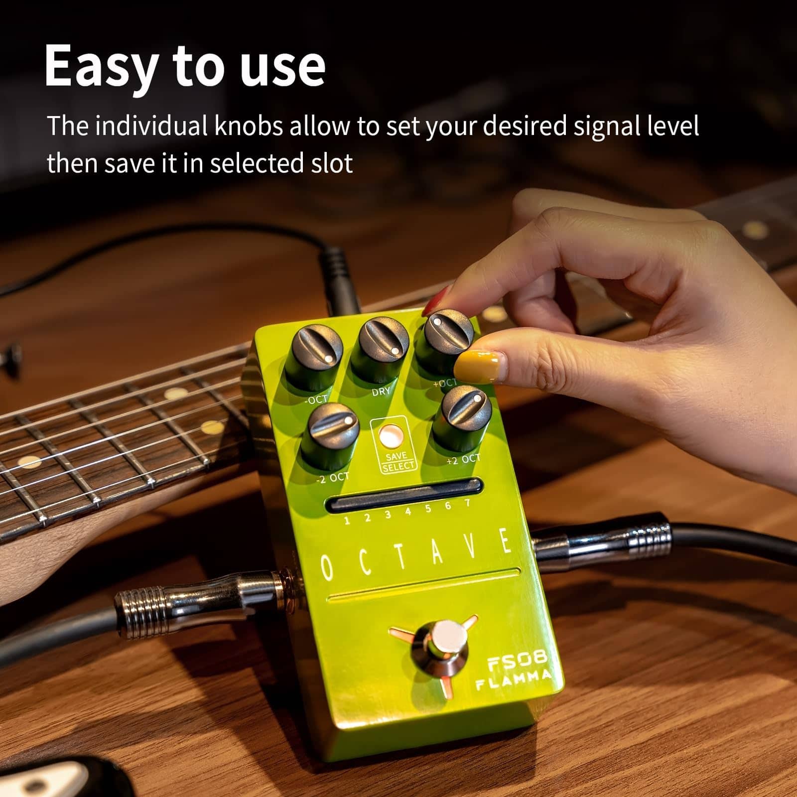 Pedal de octava para guitarra eléctrica FLAMMA FS08 con - Imagen 5