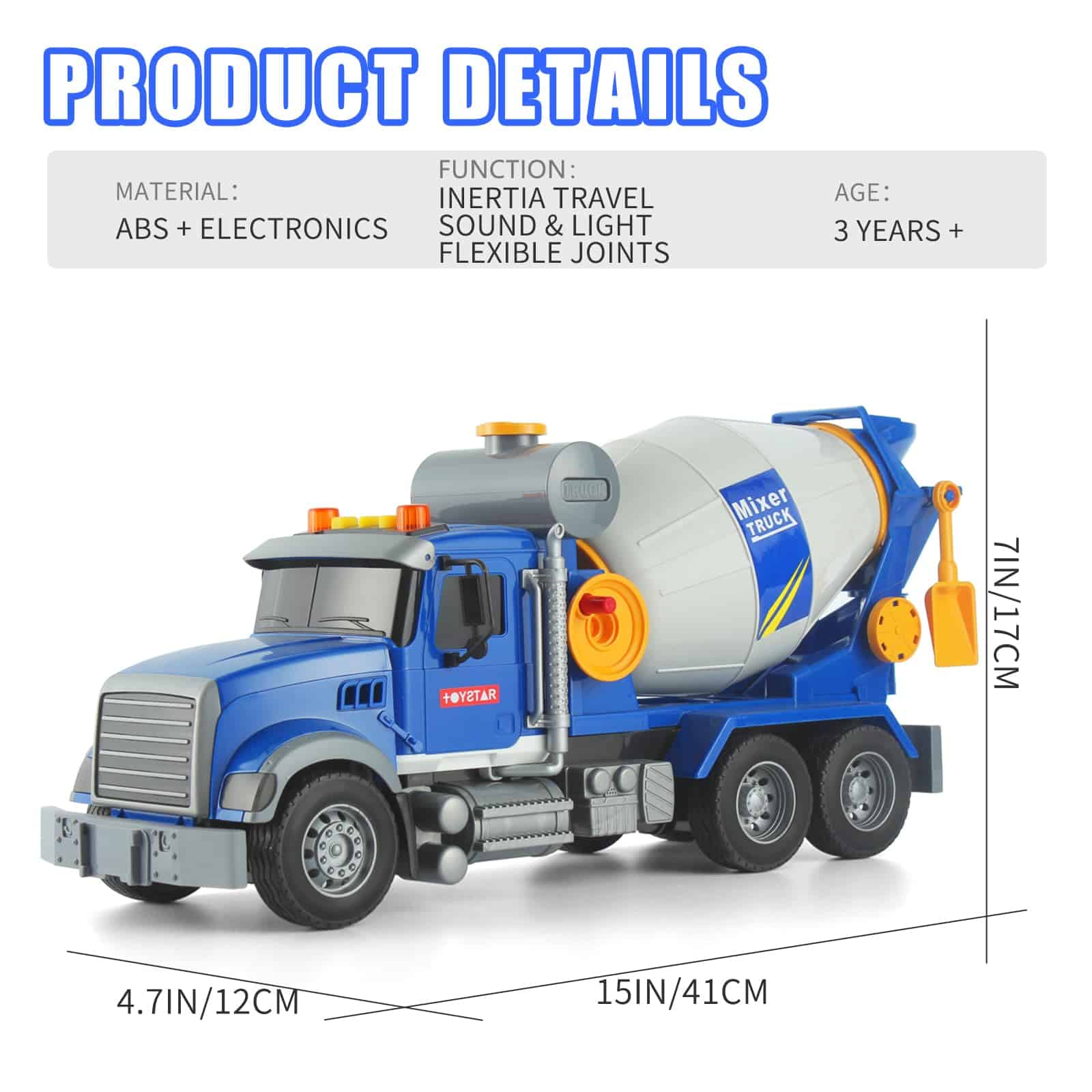 ANJARU Kids Big Cement Mixer Toys Truck Engineering car - Imagen 6