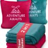 Juego de 2 mantas y almohadas de viaje - Suave manta
