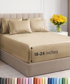 Juego de sábanas King Extra Profundas - 6 -Tan Jaspeado