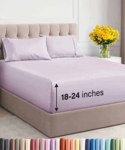 Juego de Sábanas Extra Profundas para Cama -Lila Claro
