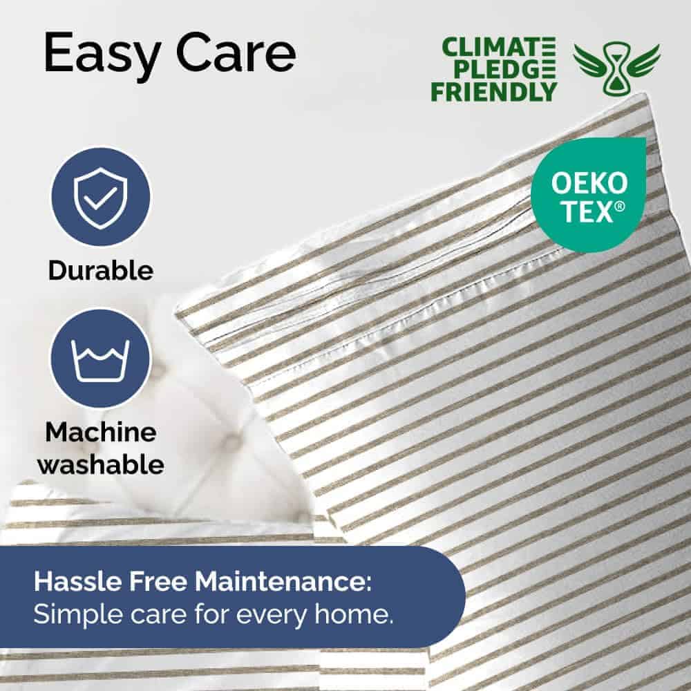 Juego de sábanas king extra profundas - 6 -Rayas beige - Imagen 6