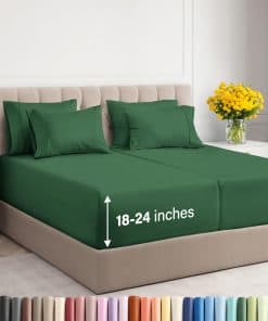 Juego de sábanas extra profundo Split -Verde Esmeralda