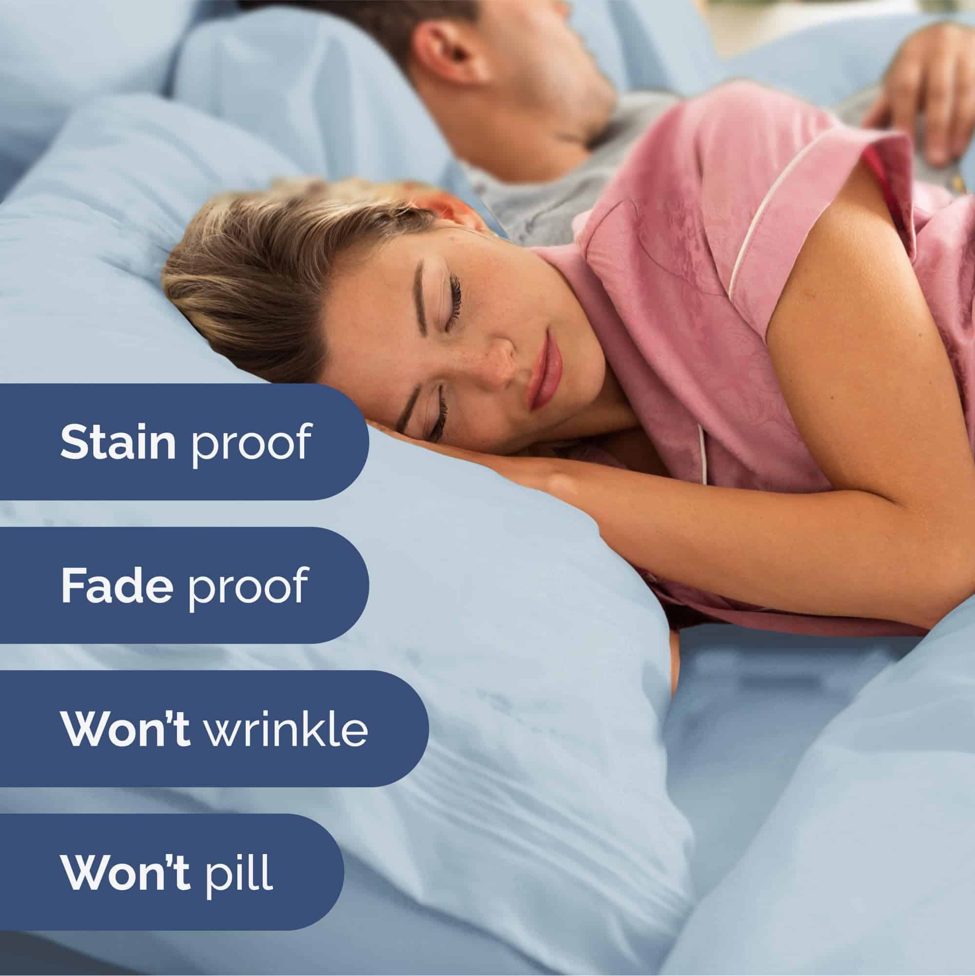 Juego de sábanas Extra Profundas para Cama -Azul Cielo - Imagen 5