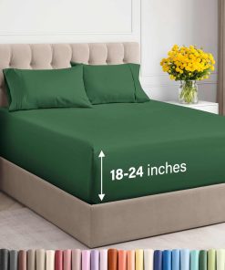 Juego de sábanas Extra Profundas para Cama -Verde Esmeralda