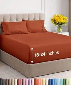 Juego de Sábanas Extra Profundas Twin -Terracota