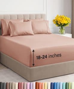 Juego de sábanas extra profundo para cama -Malva