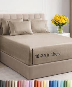 Juego de sábanas Queen extra profundo - Juego de 6 piezas