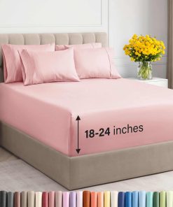 Juego de Sábanas Extra Profundas Cal -Rosa Bebé