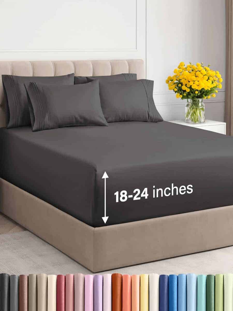Juego de sábanas cal king extra profundo - 6 piezas sábanas