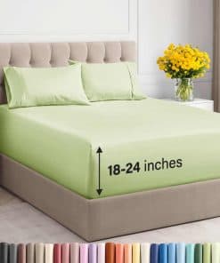 Juego de sábanas extra profundas Twin XL - 4 -Verde salvia c