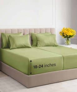 Juego de sábanas extra profundo Twin -Verde oliva claro