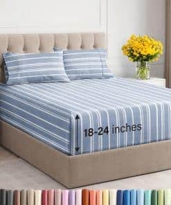 Juego de sábanas extra profundas para cama -Azul