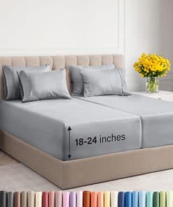 Juego de sábanas Extra Deep Split King - 7 Piezas -Azul Acer