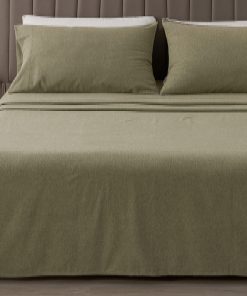 Juego de sábanas de franela Great Bay Home tamaño -Verde jas