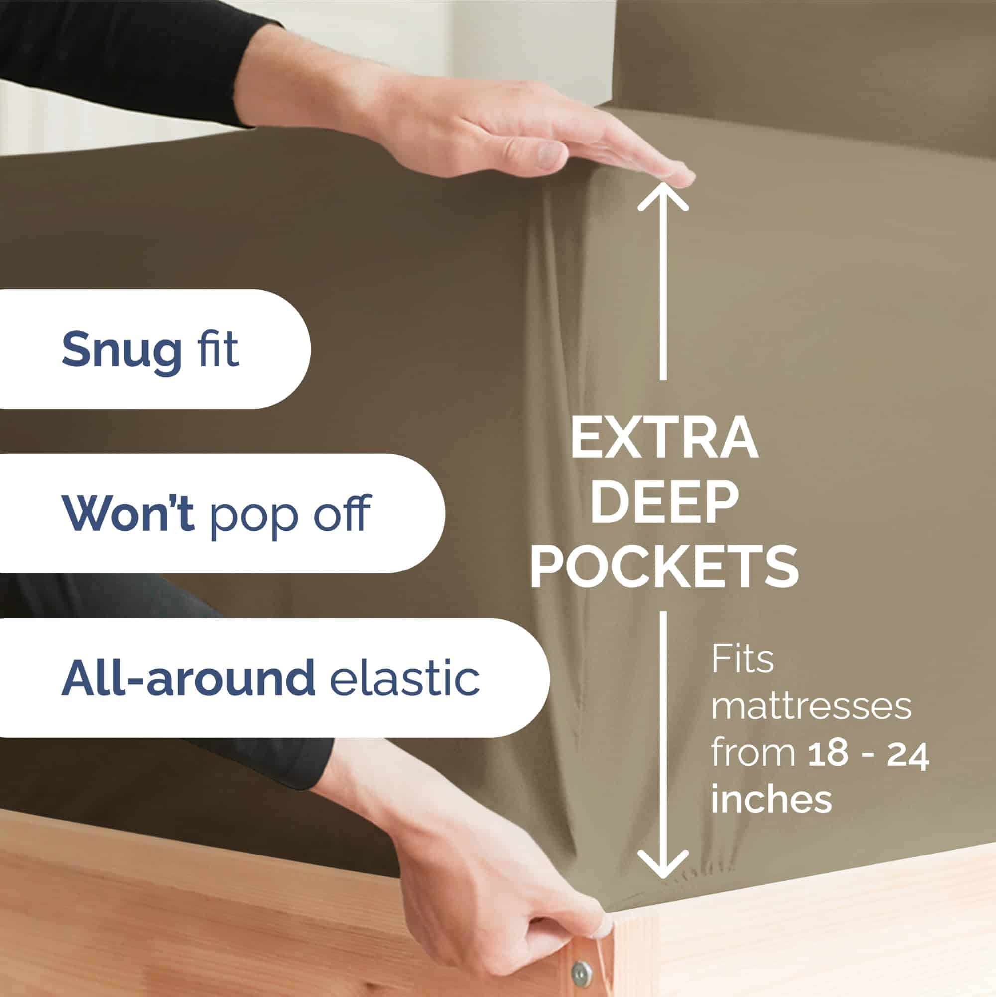 Juego de sábanas King Extra Profundo - 6 -Caqui - Imagen 4