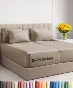 Juego de sábanas split king extra profundo - 7 piezas