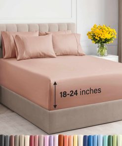 Juego de sábanas King extra profundo - 6 Piezas -Mauve