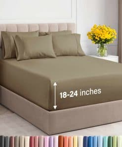 Juego de sábanas extra profundo para cama -Khaki