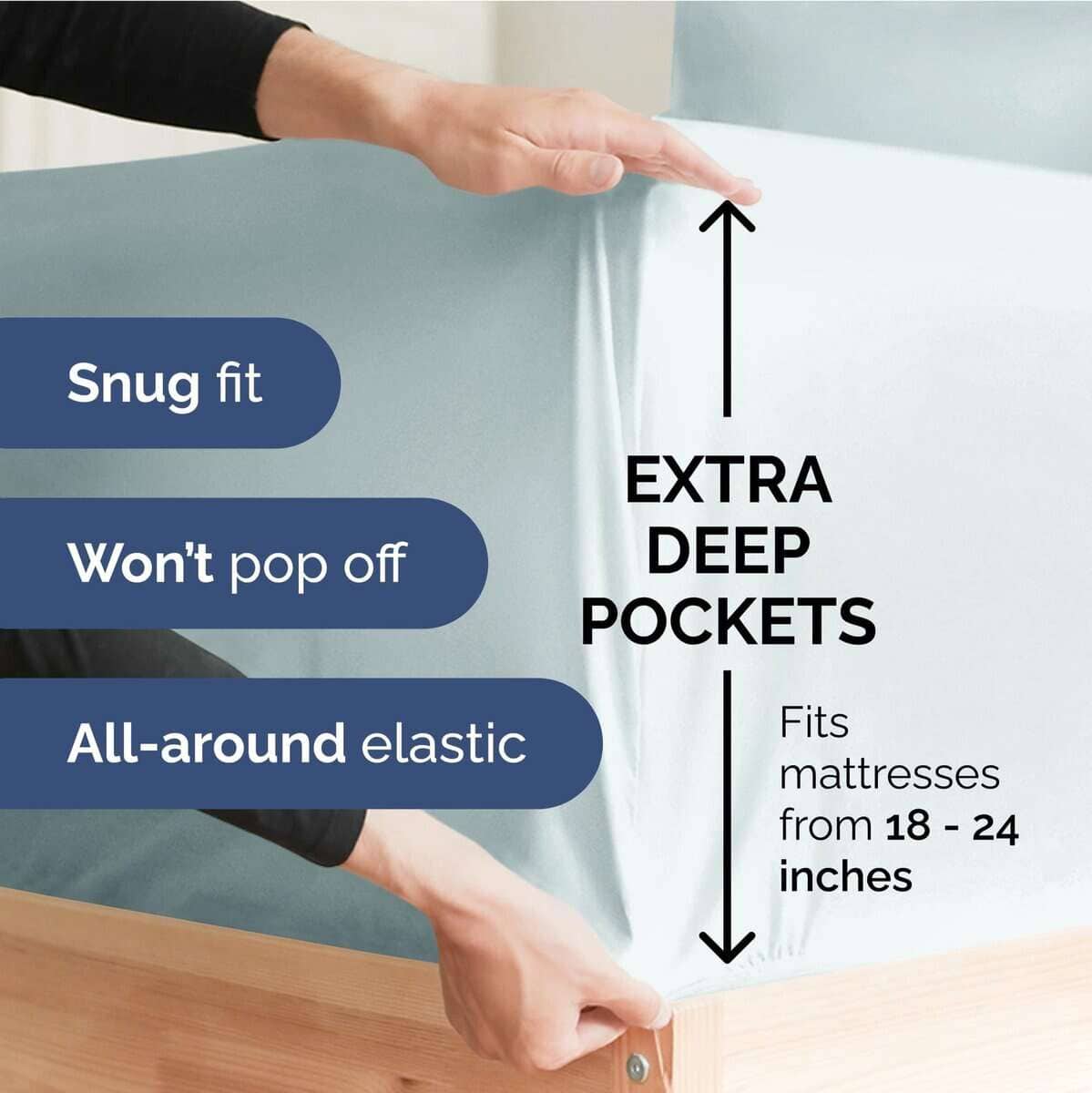 Juego de sábanas extra profundo para cama Twin XL - Juego - Imagen 4